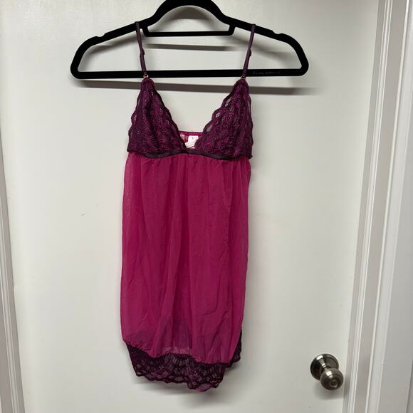 Victorias Secret Very Sexy Babydoll Lace Chemise Dress Size Small Purple - Picture 2 of 11
